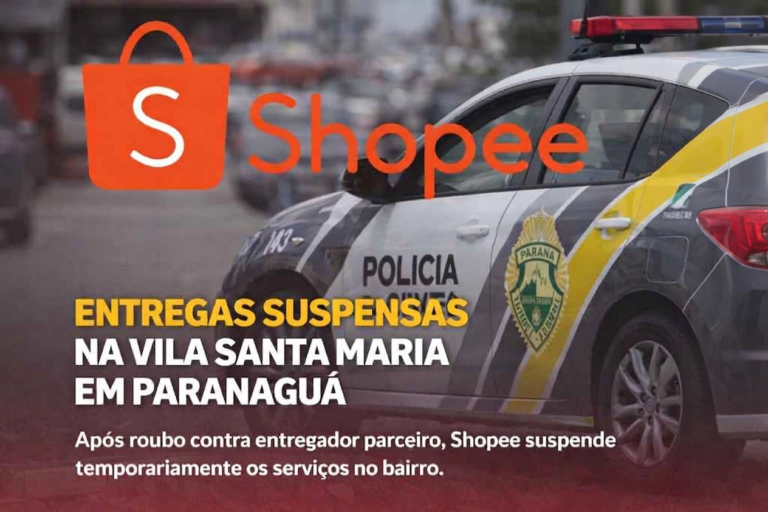 Roubo contra entregador faz Shopee suspender entregas na Vila Santa Maria, em Paranaguá