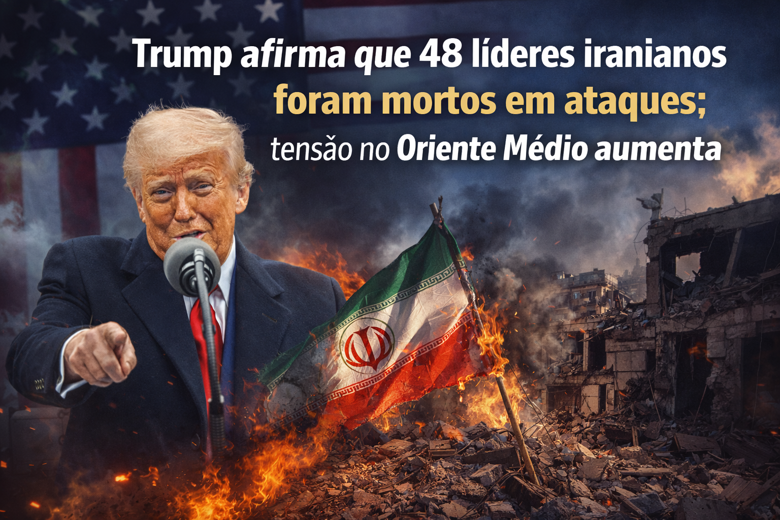 Trump afirma que 48 líderes iranianos foram mortos em ataques; tensão no Oriente Médio aumenta