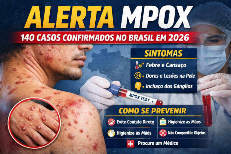 Brasil registra 140 casos de mpox em 2026; veja sintomas e como se prevenir