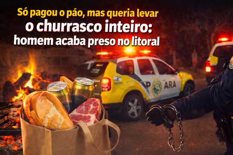 Só pagou o pão, mas queria levar o churrasco inteiro: homem é preso após tentativa de furto em supermercado no litoral