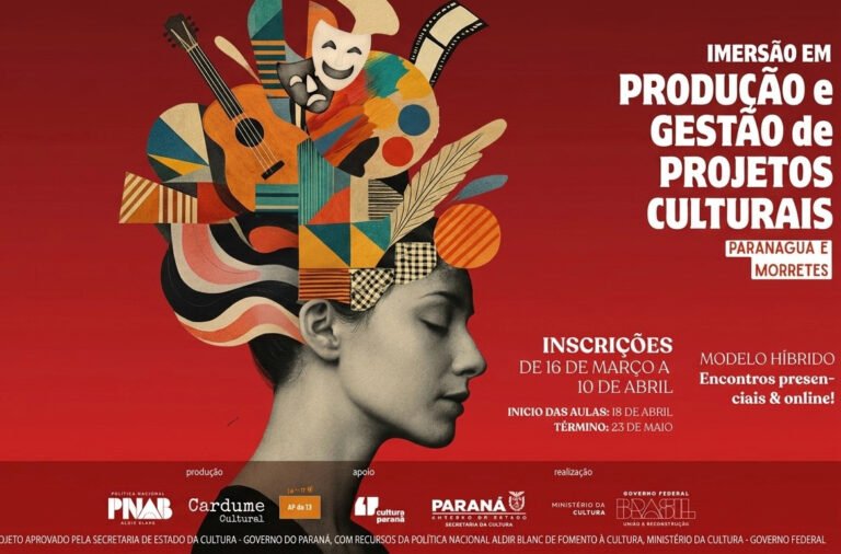 Curso gratuito de Produção e Gestão de Projetos Culturais começa neste sábado em Paranaguá