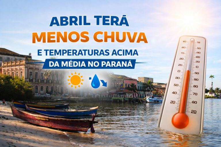 Abril terá menos chuva e temperaturas acima da média na maior parte do Paraná