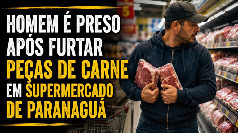 Homem é preso após furtar peças de carne em supermercado de Paranaguá